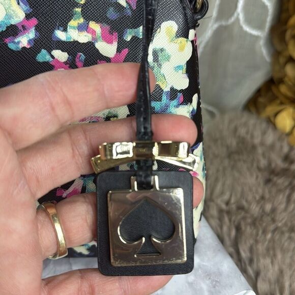 Kate Spade - Black & Multicolor Abstract Print Crossbody Purse - Picture 7 of 14